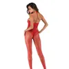 Femmes dentelle body sexy maille lingerie voir à travers rouge entrejambe combinaison porno érotique ouvert entrejambe Catsuit résille bas soutiens-gorge 326W