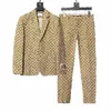 Mens 정장 패션 디자이너 Blazers Man 클래식 캐주얼 플로럴 프린트 럭셔리 재킷 브랜드 Long Sleeve Slimsuit Coats9581992