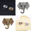 Pins Broches Retro Olifant Broche Mode Kristal Strass Dierenkop Voor Feest Schoolfeest Revers Drop Levering Sieraden Dhgarden Dhd6Z