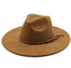 Wide Brim Hats Classical Suede 9.5Cm Fedora Hat For Women Men Church Jazz Decorate Formal Dress Ca Drop Delivery Fashion Accessories S Dhcqg