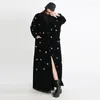 Women's Trench Coats Velvet Coat 2023 Autumn Winter Women Elegant Thick Notched Long Sleeve Maxi Jackets Button Y2k