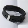 Identificazione Nome identificativo personalizzato Bracciale Sile Uomo Punk Amanti della moda Nero Incidere Braccialetti con logo per le donne Amici Regalo Consegna di goccia Dhvgq