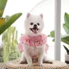 Hondenkleding Huisdieren Borstband Kleding Trekkabelset Comfortabel Ademend Schattig Zoet Bloemen Kanten Rugrok Ontwerp Leiband voor honden
