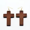 Dangle & Chandelier Natural Wooden Cross Earrings For Women Fashion Faith Jewelry Whole251B