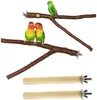 Outros suprimentos de pássaros 2/4pcs Pet Parrot Stand Stick Mordida Garra Moagem Brinquedo Madeira Pendurado Stand Poleiros para Gaiola Vogel Speelgoed