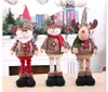 Рождественские украшения большого размера, выдвижная нога, Санта-Снеговик, фигурка оленя, игрушка, рождественские украшения, рождественские подарки, с Новым годом
