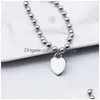 Heart Bracelets Strands Hollow Beads Stainless Steel Round Beaded Chains On Hand Fashion Jewelry Wholesale Gifts For Girlfriend Drop Deliver