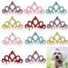 Vêtements de chien 50100pcs pinces à cheveux arcs fausse perle couronne forme tête décoration pour animaux de compagnie chat chiot épingles à cheveux décor accessoires de toilettage 230915