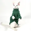 Kattdräkter Turtleneck Pet Aparel för hårlösa klädkitty kläder bomullsfläckmotstånd Sphinx Bottomskjorta Sphynx