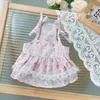 Dog Apparel Flower Lace Slip Dress Clothes Yellow Pink Skirt Small Dogs Clothing Cat Korean Fashion Cute Girl Summer Thin Pet Products