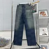 Jeans de créateur femmes pantalons en Denim conception lettre latérale pantalon droit taille haute mode Jean pantalon Streetwear2613