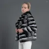 Modischer Kurzmantel aus Fell für Damen, echte Rex-Jacke, warme Oberbekleidung, Weihnachtsgeschenk