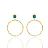 luxury jewelry women designer errings gold malachite hoop huggie ins fashion earrings and diamond clavicle chain jewelry suits289r