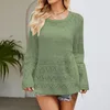 Swetery kobiet 2023 Fall Casual Crochet Sweter Bluza z długim rękawem Pullovers Kobiety męskie wysokie i