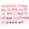 Dog Apparel 40pcs Pink Hair Bows Cat Grooming Puppy Accessories Rubber Bands For Small Pet Supplies 230914