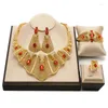 Necklace Earrings Set Women Exaggerate Jewelry Dubai 18k Gold Plated For Daily Party Pairing Summer Jewellery