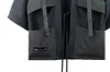 Męskie kurtki cpyoung męska kurtka czarne ubrania robocze Wstążka Metalowa burza Kieszonkowa koszulka z krótkim rękawem zewnętrzna krawat punkowy w stylu kimono dla mężczyzn