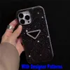 مصمم فاخر ثلاثي اللوحات الهاتفية للهاتف لـ iPhone 15 Plus 15 Pro Max 15Pro 14promax 14plus 14pro 13 Pro 12 Pro Max 11 XR Glitter Diamond Designs Cover Pattern