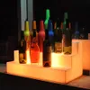 TABLETOP WINE RACKS RECHARGEABLE LED Color Changing 3 Tiers Bar Shelf Bottle Rack Glorifier Holder Display Stand Liquor hyllor289n