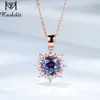 Colares Pingente Kuololit 585 Rose Gold 2CT Natural Alexandrite Gemstone para Mulheres Sólidas 925 Sterling Silver Lab Grown Colar 230915