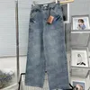 Designer Women Pants Jeans broderade brevdesignbyxor ins mode denim byxor för dam