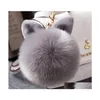 Keychains modetillbehör Fur Pom Keychain Fake Rabbit Ball Key Chain Porte Clef Pompom de Fourrure Pompon Bag Charms Bunny Ke270r