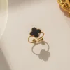 2024 mody projektant biżuterii Van Clove Band Pierścienie klasyczne 4 cztery pierścień liściowy Diamond Butterfly Pierścień złoty