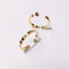 2023 Titanium Steel Gold Hoop Stud arring for Woman الرائعة الأزياء البسيطة C Diamond Ring Lady Orrings Jewelry Gift2820