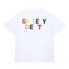 Homens camisetas Gall branco manga curta carta colorida impressão casual designer de luxo solto manga curta t-shirt verão casal desgaste letras invertidas dept