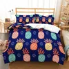 Bedding Sets Home Textile Luxury 3D Pineapple Print 3Pcs Comfortable Duvet Cover PillowCase Bright Fruit Pattern Breathable Soft