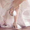 2023 Sexy Feather Women Shoes Rhinestone Sandals High Heels Banquet Wedding Fashion Crystals Bridal Shoes With Zipper Party Stilet299W