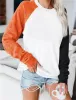 UPS Sublimation Long Sleeve Sweatshirt Colorblock Tie Dye Printed Pullover Tops Crew Neck Shirts for Women JJ 9.15