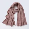 Scarves Linen Cotton Tassel Scarf Men For Japanese Style Bufandas Solider Color Spring Autumn Warm Soft Kroean 230914