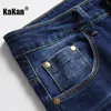 Jeans da uomo Kakan Pantaloni elasticizzati in cotone europeo e americano Youth Casual Summer Midwaist Blu K019D675 230915