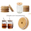 Andra köksverktyg Bambu Cap Lids 70mm 88mm Återanvändbar murburk med St Hole och Sile Seal High Quality Drop Delivery Home Garden DIN DH3L6