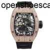 Luxury Richarmilles Titta på mekanisk automatisk rörelse Vattentät schweizisk rörelse Toppkvalitet RM029 Rose Gold Original Diamond Fashion Leisure Sports MA