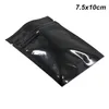 7 5x10cm siyah 100pcs mylar folyo yeniden oluşturulabilir fermuarlı gıda depolama poşeti alüminyum folyo kendi sızdırmazlık paketi torbaları 302U