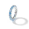 1Row Blue Stone Cz Cubic Zirconia Ring For Men Women Simated Diamonds Micro Pave Hiphop Jewelry Us Size5-9 Drop Delivery