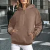 Sweat à capuche surdimensionné pour femme, sweat-shirt décontracté avec poche avec cordon de serrage, pull à pression, automne