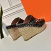 Wedge Heel Slides Brand Women Summer Leather Slippers Designer Ladies Holiday High Heels Dress Shoes New Female Casual Sandalias