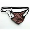 G3214 MENS String thong Contoured Pouch Fancy Arrow Front Double String midja paisley tryckt nylon spandex1672