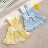 Dog Apparel Large Bow Lace Strap Skirt Pet Clothing Dress For Dogs Clothes Cat Small Sold Cute Thin Summer Yollow Fashion Girl Yorkshire