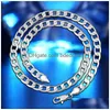 Chains Fashion 4Mm Sideways 925 Sterling Sier Choker Necklaces For Women Men Luxury Jewelry Size 16 18 20 22 24 Inches Drop Delivery P Dhcsa