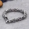 5mm 6mm 8mm Gioielli da uomo in acciaio inossidabile Catena imperatore Bracciale bizantino Stile quadrato Unisex Uomo 8 26 pollici Link 281w