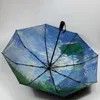 Guarda-chuvas Les Meule Claude Monet Pintura a óleo Guarda-chuva para mulheres Chuva automática Sol portátil à prova de vento 3fold7860245268I