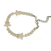 Link-Armbänder MXME Weißes Mondlicht-Armband, Harz, runde Perlen, Handkette für Frauen und Mädchen, verstellbare Kette, Geburtstag