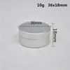 400 x 10G Natura aluminiowa krem ​​kremowa 10 ml pusta próbka pojemnik na krem ​​kosmetyczny aluminium Tin Solid Perfume Bottle Jar Whole269t