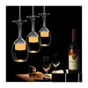 Lampade a sospensione Illuminazione per interni Acrilico Led Bar Sala da pranzo Lampada Luce 3W Forma di bicchiere di vino Brevi luci natalizie creative Consegna di goccia Dhgxw