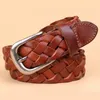 Belts fashion luxury designer Weaving belt women high quality full grain real genuine leather girdle breathable belt for jeans 230915
