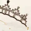 Klipy włosów Effly Black Rhinestone Baroque Style Tiara and Crown for Wedding Women Bride Crystal Gold Frame Prezent Przyjaciel świąteczny Prezent